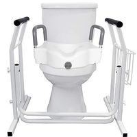 Vaunn Medical Raised Toilet Seat and Safety Frame Rail Bundle