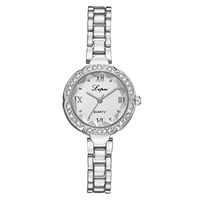 Women's Stainless Steel Quartz Wrist Watches with Diamond-Accented, Beauty and Delicate Hook Buckle Bracelet Watch (G)