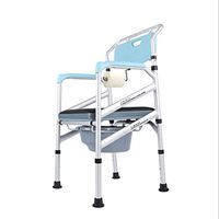 YZXZM Toilet Chair, Commode Chair, Non-Slip Elderly Pregnant Women Bath Stool, Adjustable Height Toilet Disabled Patient Home Mobile Toilet (Color : 816L-2-03Black)