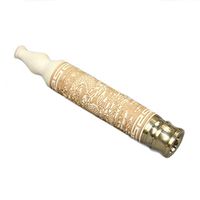 Vintage Men's Short Cigarette Holder - Wooden Handmade Engraved Mouthpiece (White)