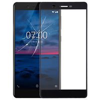 JUNXI Phone case Phone Cover Front Screen Outer Glass Lens for Nokia 7(Black) Easy Install Tray and Full Coverage (Color : Black)