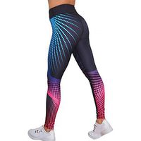 Meikosks Womens Fitness Sports Pants 3D Print Yoga Tights Workout Gym Leggings Skinny Bottoms