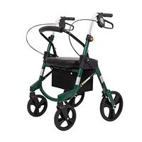 Walkers for Seniors with Seat Four-Wheeled Walker, Portable and Foldable, with seat and footrest, can be Used for Grocery Shopping, Shopping, Shopping Rolling Walkers (Color : Green)