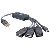 C2G 27402 4-Port USB 2.0 Hub Cable, Black (11 Inches)