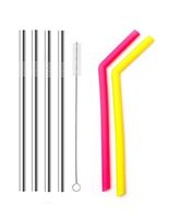 IPEC THERAPY Stainless Steel 4 pcs + Silicone Straws 2Pcs FDA-Approved