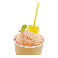 Heart Shaped Spoon, Love Shovel Spoon, Disposable Mini Plastic Tasting Spoon - 3.5" - Yellow - 100ct box - Restaurantware