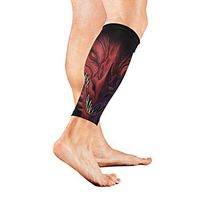 Calf Guard Sleeves Dragon Head in Darkness Sports Calves Guards Sleeves for Running, Basketball, Baseball, Football