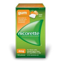 Nicorette gum fresh fruit 4mg, 105 pieces