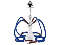 4 hose 22" White Hookah shisha nargila lounge narguile nargile glass water vase