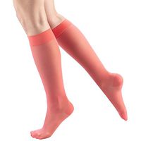 Truform Sheer Compression Stockings, 15-20 mmHg, Women's Knee High Length, 20 Denier, Pink, Large