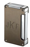 Personalized Zidane Satin Nickel and Chrome Cigar Lighter with Built-in Cigar Punch Free Mongramming