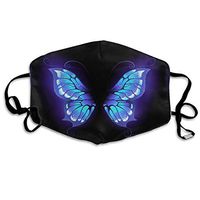 Mouth Mask Glowing Purple Butterfly Wings Fashion Earloop Face Mask For Kids Teens Men Women Winter Summer