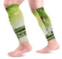 KEAKIA Spa Stones Calf Compression Sleeves Shin Splint Support Leg Protectors Calf Pain Relief for Running, Cycling, Travel, Sports for Men Women (1 Pair)