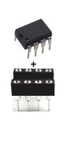 Burr Brown OPA2137P OPA2137 - Dual FET Operational Amplifier IC & DIP Socket with Machined Round Contact Pins Holes 2.54mm Breadboard-Friendly (Pack of 4)