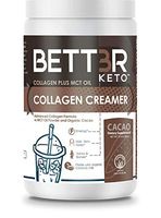 Collagen Protein Powder Creamer with 5500mg MCT Oil by BETT3R KETO | Keto, Grass Fed, Sugar Free, Dairy Free | Ketogenic Diet | Improve Hair, Skin and Nails, Protects Joints & Bones | Cacao Flavor