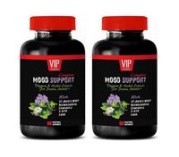 Anxiety Supplements - Mood Support Complex - Stress and Anxiety Relief Herbal Formula - GABA Bulk Supplements Powder - 2 Bottles (120 Capsules)