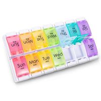 ZOOLION Weekly Pill Organizer Twice a Day - 7 Days AM PM Pill Organizer for Daily Medication, Large Pill Organizer 2 Times a Day with Easy Push Button, Pill Case for Vitamins, Fish Oils or Supplement