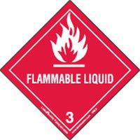 Labelmaster HML6S Flammable Liquid Worded Label, Paper, Hazmat, 4" x 4" (Pack of 50)