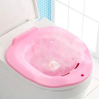 PJDDP Sitz Bath Over-The-Toilet Perineal Soaking Bath, for Hemorrhoidal Relief,Pregnant Women, Elderly,Hemorrhoid Treatment and Post-Episiotomy Patients (39X36x18cm),Pink