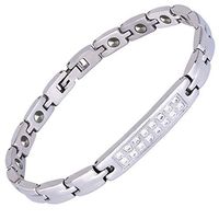 Fenglig Magnetic Anklet Ankle Bracelets Women's Pain Relief for Arthritis with Strong Magnets/Germanium/Hematite (20Cm),Silver