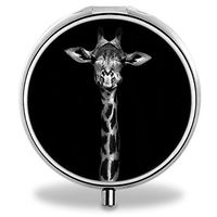 Compact 3 Compartment Medicine Case, IMLONE Customized Giraffe Pill Organizer Metal Pill Box Pill Container for Purse, Travelling and Daily Needs
