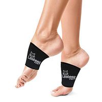 Arch Support Sleeve for Plantar Fasciitis by Leebeez -Compression and Copper Foot Brace -Pain Relief for Men Women Children with Flat Feet High or Low Arches Heel Pain -for Socks Shoes -Black Medium