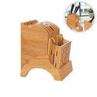 Ya-tube Bamboo Knife Holder,Kitchen Tool Stand, Multifunctional Wood Knife Stack Storage Cutlery Knife Accessories