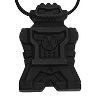 chubuddy Robotz Chew Necklace - Black, Non-Toxic, for Light Chewers (Chew Factor 1.5)