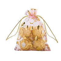 50pcs Heart Drawstring Organza Gift Bags Jewelry Pouches Wedding Party Candy Chocolate Christmas Valentine's Day (2.75" X 3.55" Pink Love)