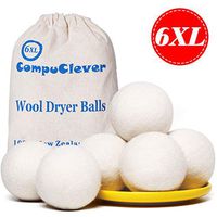 Wool Dryer Balls 6-Pack XL Laundry Dryer Balls Reusable Natural Fabric Softener Handmade Dryer Balls 100% New Zealand Wool Organic Dryer Balls for 1000+ Loads Reduce Wrinkles & Shorten Drying Time
