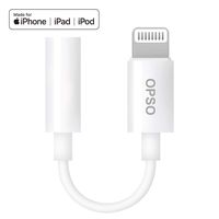 OPSO Lightning to 3.5mm Jack Adapter [ MFi Certified ] 3.5mm Headphone Dongle Connector with Music Control & Calling Function Compatible iPhone 11/11Pro/11Max/X/8/8Plus/7/7Plus Support iOS 11 12 13