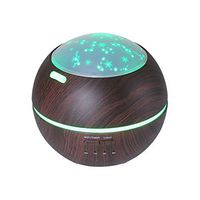 TOMNEW 150ML Aromatherapy Diffuser Ultrasonic Essential Oil Diffuser Kids Room Fragrance Mini Aroma Humidifier Wood Grain Waterless Auto Shut-Off and 7 Color LED Lights Changing for Home Baby (Black)