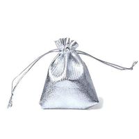 Zenvaa 25pcs Drawstring Bags 2.8x3.5 Inch Heavy Duty Silver Jewelry Pouches Snacks Candy Bags for Decoration on Anniversary Wedding Birthday Christmas Thanksgiving Party