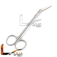 LAJA Imports Kelly Scissors Angled Sharp Point End Ring Handle Stainless Steel Dental Instruments