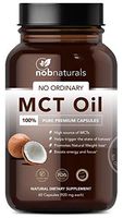 NOB Naturals Premium MCT Oil Softgels - 60 Premium Organic MCT Coconut Oil Capsules - Caprylic Acid (C8) & Capric Acid (C10) Medium-Chain Triglycerides | 2-Month Keto Fuel Supply