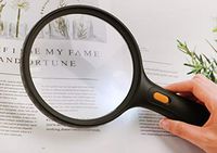 Extra Large LED Handheld Magnifying Glass,2X 5X LensDistortion-Free Lens for Seniors, Low Vision, Books, Pages, Magazines, Newspapers & Maps, Jewellery Making, Coin Examining