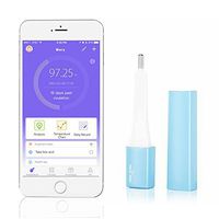 Easy@Home Smart Fertility Tracker, Bluetooth Oral Basal Thermometer EBT-500 with iOS and Android APP (Blue) - （Included Battery Will expire in October, 2019)