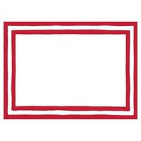 Caspari Border Stripe Self-Adhesive Gift Tags in Red, 36 Labels Included
