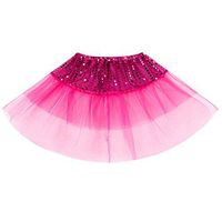 Driuankeji Kids Girls Dance Skirt Toddler Girls Sequined Mesh Stitching Ballet Tutu Skirts Hot Pink