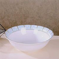 AXZHYX Bowl Ceramic Bowl Pasta Rice Soup Porridge Tableware Fruit Salad Tray Mixing Tray Blue Lace Pattern 23x7cm Hotel Tableware Home Noodles Boiled Fish Soup Bowl