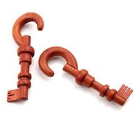 JewelryVolt Pair Organic Sawo Wood Skeleton Key Design Ear Hanging Hook Plugs Gauges Taper Pincher Hanging Earplug