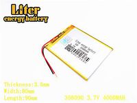3.7V 4000mAh 358090 Lithium Polymer Ion Rechargeable Battery Lithium Polymer Li-Po Battery for MP4 GPS MP3 Bluetooth Stereo DIY Gift