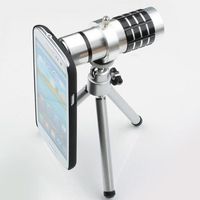 Neewer Aluminum 12X Optical Zoom Manual Focus Telephoto Lens + Samsung i9300 Back Case + Mini Ball-socket Tripod + Cleaning Cloth for Samsung Galaxy S3 SIII GT-i9300