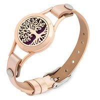 Essential Oil Diffuser Bracelet for Women| Stainless Steel | Aromatherapy Bracelet Anxiety Bracelet | 7 Refill Pads| Pretty Tree of Life Essential Oil Bracelets Jewelery Relaxation Gifts for Women |