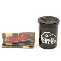 RAW Black Natural Unrefined 1 1/4 Rolling Papers (4 Packs) with KC Pop Top (12 Packs)