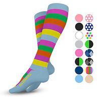 Go2Socks Compression Socks for Men Women Nurses Runners 20-30 mmHg Medical Stocking Athletic (Stripes, S)
