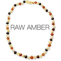 Meraki Adult Amber Necklace - Raw Unpolished Baroque Baltic Amber Necklace | All Natural Pain Relief for Adults to Help Migraines, Sinuses, Arthritis and More | Multi Color (22 Inches)