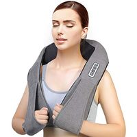 Shiatsu Back Neck Massager with Heat Deep Tissue 3D Kneading Massage Pillow for Neck, Back, Shoulders, Foot, Legs - Electric Massager Relieve Muscle Pain in Home, Office, Car (Gray)