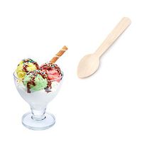 Milue 100Pcs Disposable Mini Wooden Spoon Ice Cream Dessert Spoons Wedding Parties