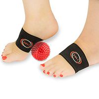 CULL Copper Compression Arch Brace Set: Plantar Fasciitis Support Arch Pain Bands Foot Massager Roller Ball:Men/Women Shoe Inserts Flat Feet High/Fallen Arches Supports Mens/Womens Stress Relief Socks
